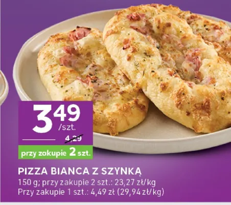 Pizza bianca z szynką promocja w Stokrotka