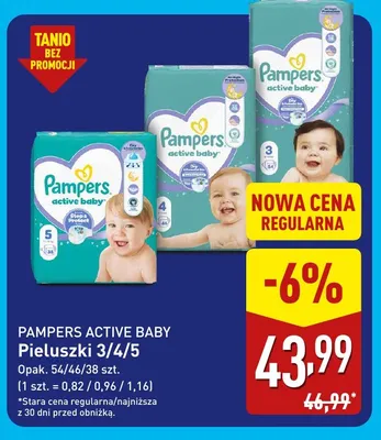 Pieluszki 3 Pampers Active Baby promocja w Aldi
