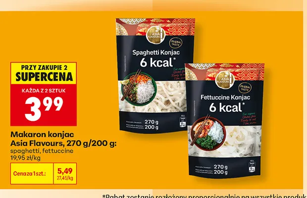 Makaron konjac fettuccine Asia Flavours promocja w Biedronka