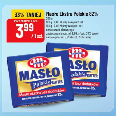 Masło Ekstra Polskie Mlekovita 82% promocja w POLOmarket