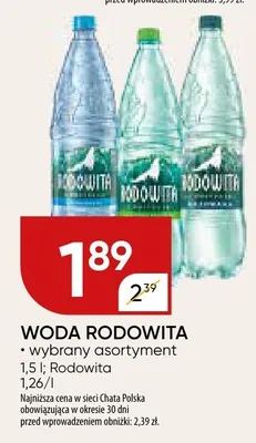 Woda RODOWITA wybrany asortyment promocja w Chata Polska