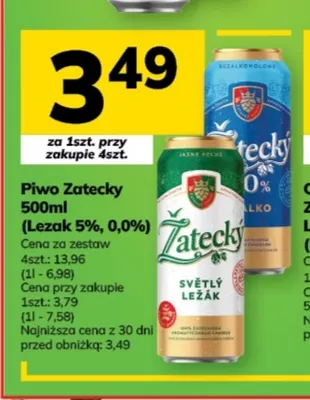 Piwo Zatecky Lezak 5% promocja w Hitpol