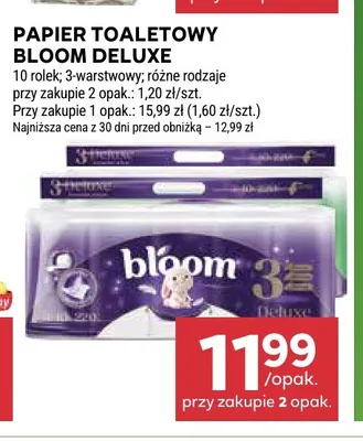 Papier toaletowy Bloom Deluxe promocja w Stokrotka