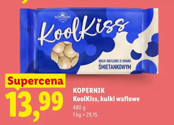 Kulki waflowe o smaku śmietankowym KoolKiss Kopernik promocja w Lidl