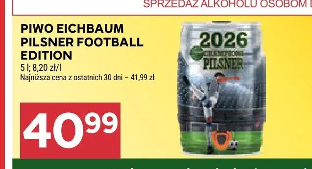 Piwo Eichbaum Pilsner Football Edition promocja w Stokrotka