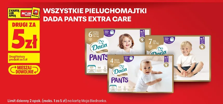 Pieluchomajtki Pants Extra Care rozmiar 4 Maxi promocja w Biedronka