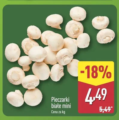 Pieczarki białe mini promocja w Aldi