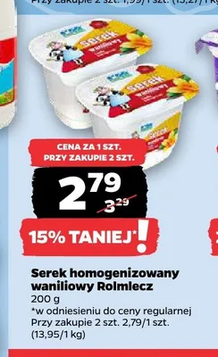 Serek homogenizowany waniliowy Rolmlecz promocja w Netto
