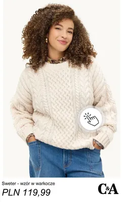 Sweter - wzór w warkocze C & A promocja w C&A