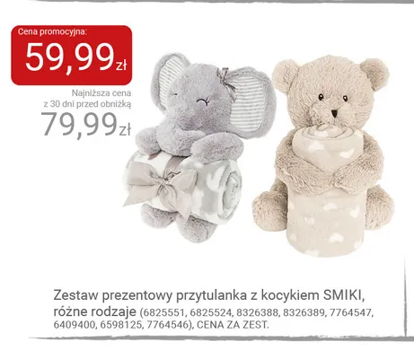 Zestaw prezentowy przytulanka z kocykiem Smiki promocja w Smyk