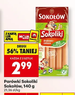 Parówki Sokoliki drobiowo-cielęce promocja w Biedronka