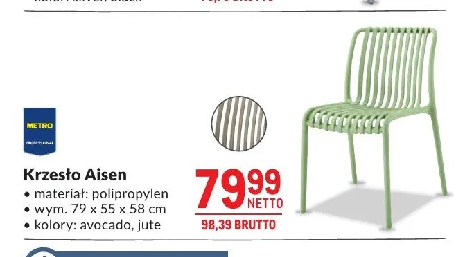Krzesło Aisen avocado promocja w Makro