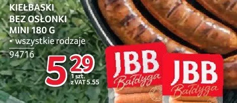 Kiełbaski bez osłonki mini JBB Bałdyga 180g promocja w Selgros