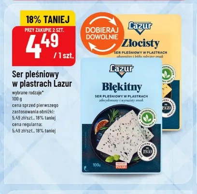 Ser pleśniowy w plastrach Lazur Błękitny promocja w POLOmarket