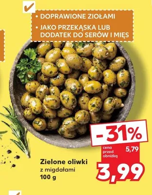 Zielone oliwki z migdałami promocja w Kaufland