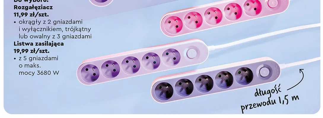 Listwa zasilająca z 5 gniazdami promocja w Biedronka