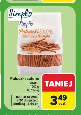 Paluszki solone Simpl promocja w Carrefour Market