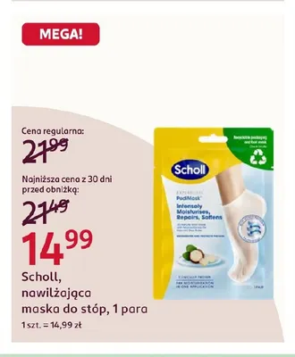 Nawilżająca maska do stóp Scholl promocja w Rossmann