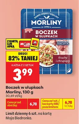 Boczek w słupkach Morliny promocja w Biedronka