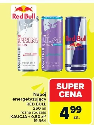 Napój energetyzujący różne rodzaje promocja w Carrefour