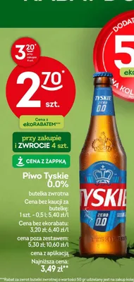 Piwo bezalkoholowe Tyskie Zero promocja w Żabka