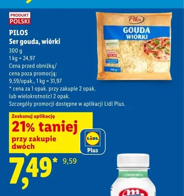Ser gouda wiórki Pilos promocja w Lidl