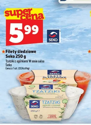 Filety śledziowe tzatziki z ogórkiem Seko promocja w TOPAZ