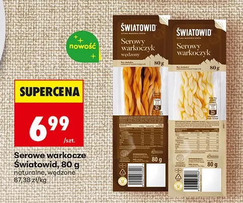 Serowe warkocze wędzone Światowid promocja w Biedronka