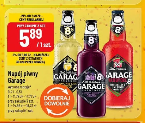 Napój piwny Garage Hardcore Lemon & Lime promocja w POLOmarket
