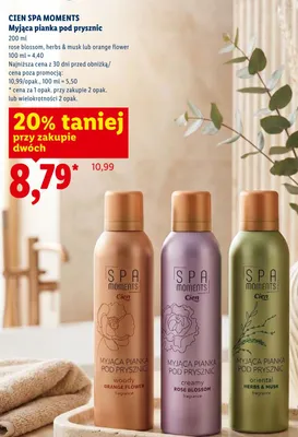 Myjąca pianka pod prysznic Cien Spa Moments Rose Blossom promocja w Lidl