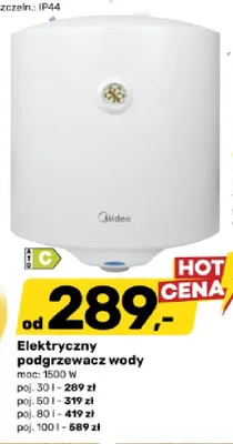Elektryczny podgrzewacz wody Midea moc: 1500W poj. 80l promocja w Bricomarche