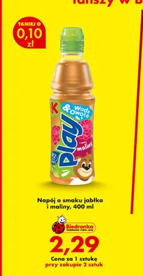 Napój o smaku jabłka i maliny Kubuś promocja w Biedronka