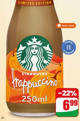 Napój mleczno-kawowy Frappuccino Pumpkin Spice Starbucks promocja w Dino