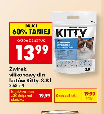 Żwirek silikonowy dla kotów Kitty promocja w Biedronka