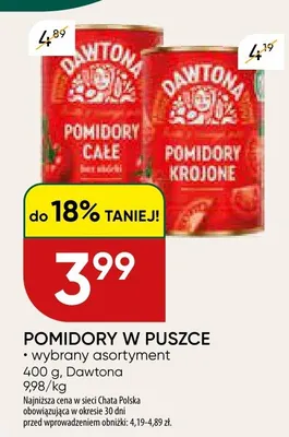 Pomidory w puszce promocja w Chata Polska