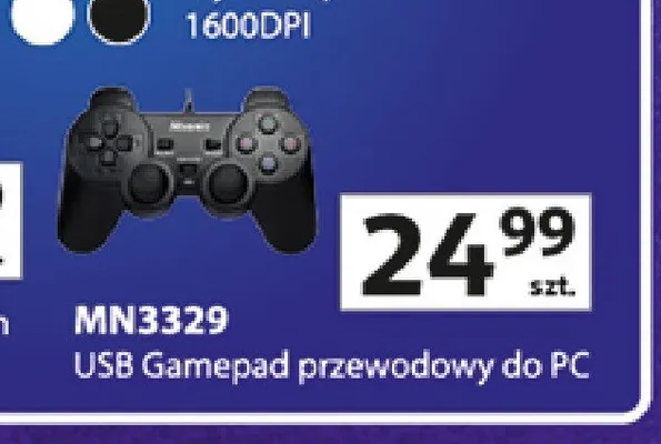 USB Gamepad przewodowy do PC Vakoss MN3329 promocja w Auchan