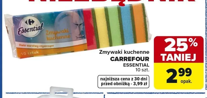 Zmywaki kuchenne Carrefour Essential 10-pak promocja w Carrefour Market
