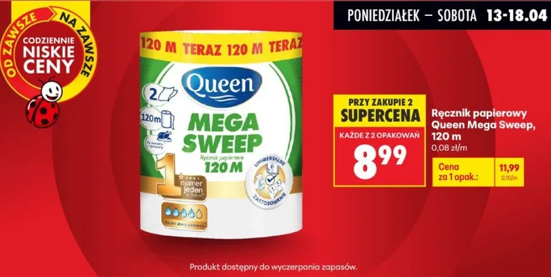 Ręcznik papierowy Mega Sweep promocja w Biedronka