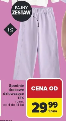 Spodnie dresowe dziecięce TEX promocja w Carrefour