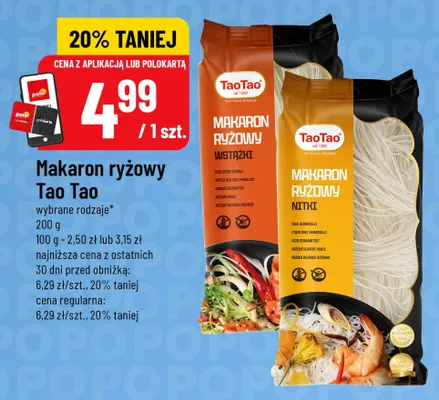 Makaron ryżowy wstążki Tao promocja w POLOmarket