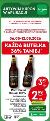 Piwo Karmi Classic 0.0% butelka zwrotna promocja w Żabka