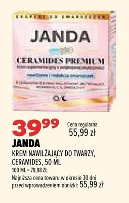 Krem nawilżający do twarzy Janda Ceramides promocja w Drogerie Natura
