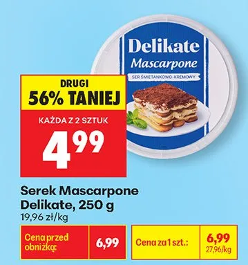 Serek Mascarpone Delikate promocja w Biedronka