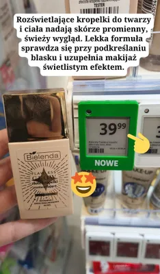 Złote kropelki rozświetlające Bielenda Flawless Glow do twarzy i ciała z witaminą C kwasem hialuronowym i aloesem promocja w Rossmann