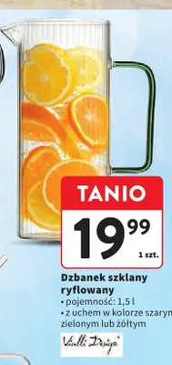 Dzbanek szklany ryflowany Vialli Design 1,5 l promocja w Intermarche