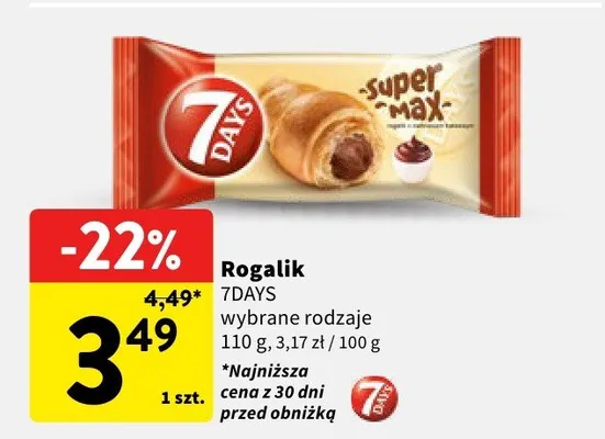 Rogalik 7 Days Super Max wybrane rodzaje promocja w Intermarche