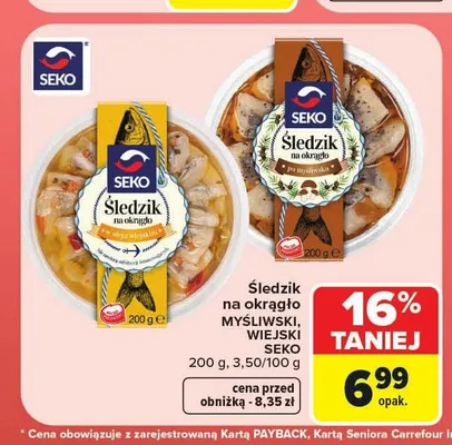 Śledzik na okrągło Myśliwski Seko promocja w Carrefour