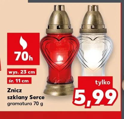 Znicz szklany Serce promocja w Kaufland