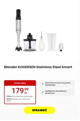 Blender Kohersen Stainless Steel Smart promocja w Media Expert