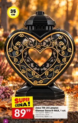 Znicz TM-20 Lampion Glamour Serce R-MAX 35 cm promocja w Twój Market